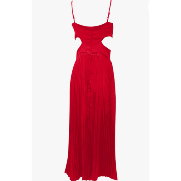 Chicgenes Elegance Defined: Deep V Spaghetti Strap Waist-Accent Dress - Picture 9 of 9